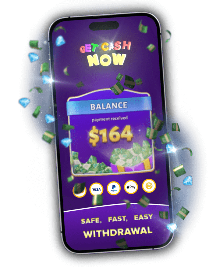 Mobiele telefoon met saldo-scherm van Bingo Cash-spel